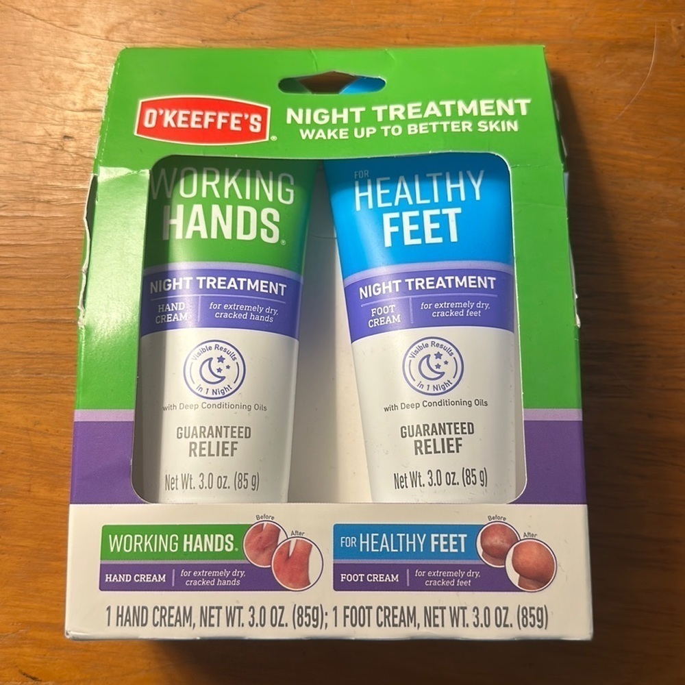 O’Keefe’s Night Treatment Working Hands and Healthy Feet 3.0oz.Each